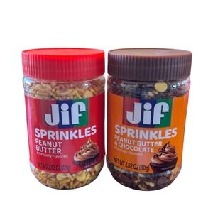 Jif Sprinkles Peanut Butter and Chocolate 2.82oz Jars Multi-Pack NEW Sealed
